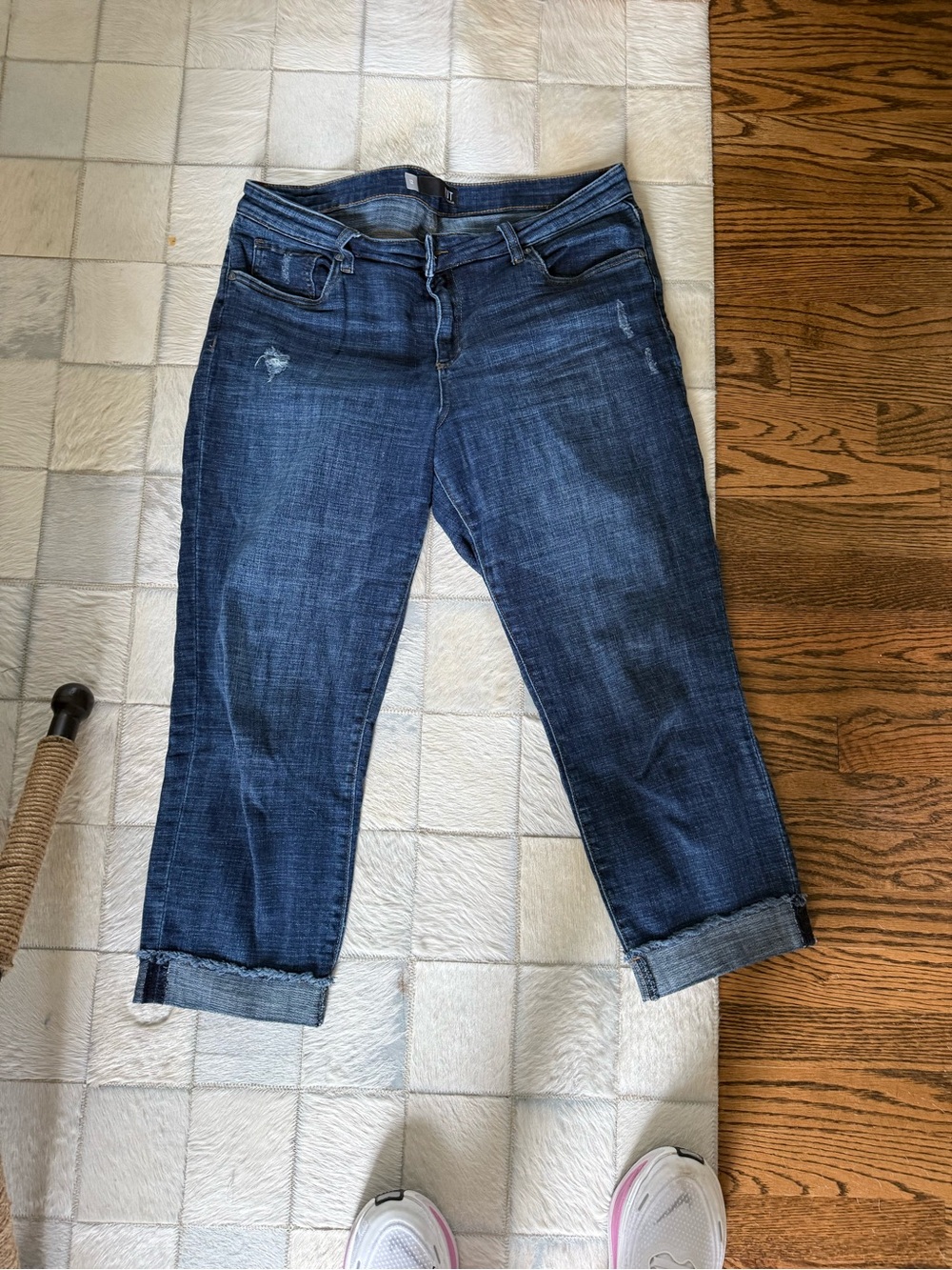Kut from the Kloth Dark Blue Cropped Cuffed Jeans
